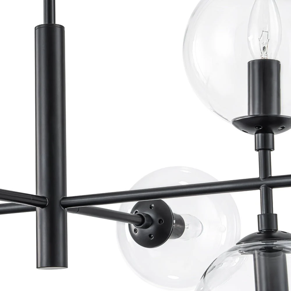 8-Light Linear Sputnik Clear Glass Bubble Chandelier - Image 22