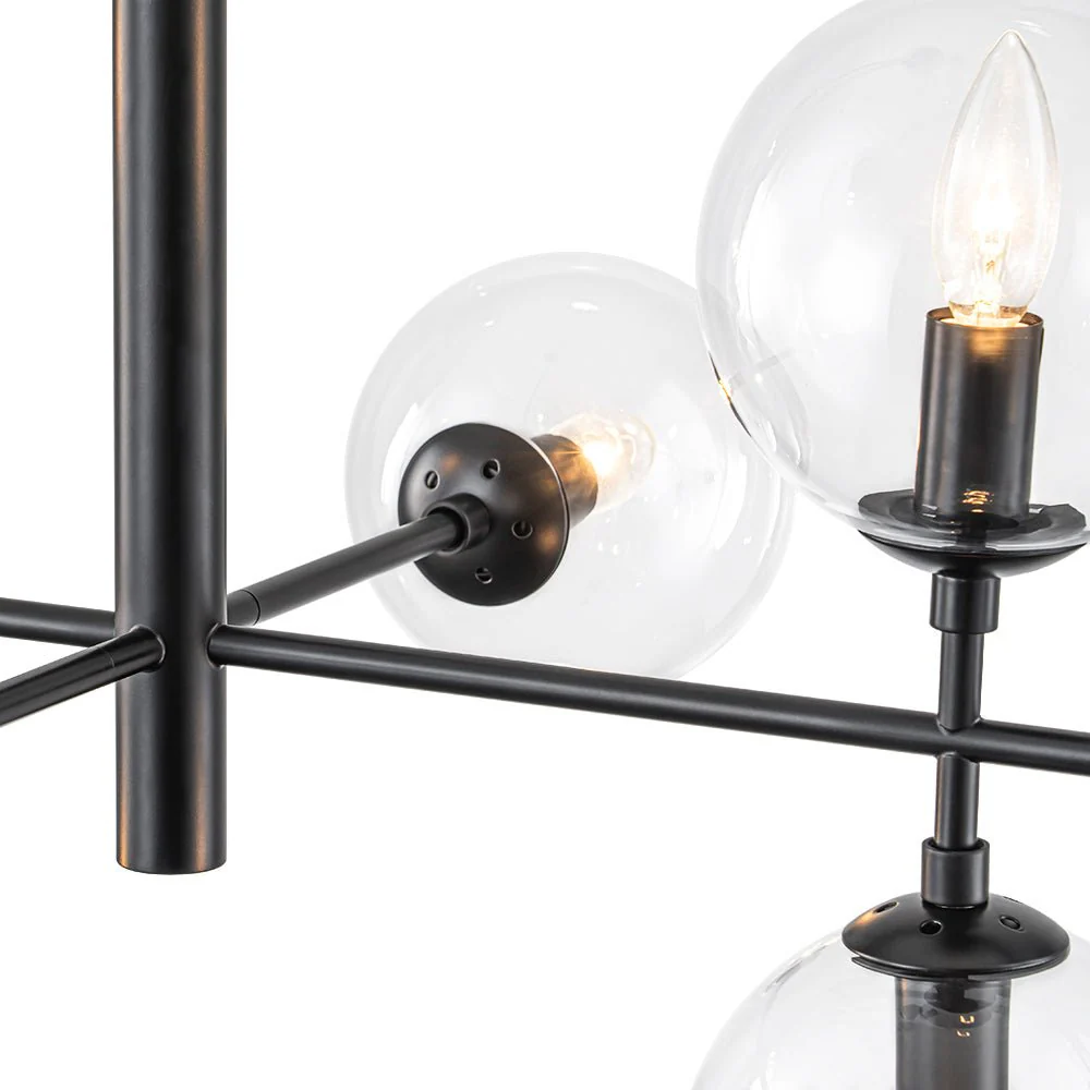 8-Light Linear Sputnik Clear Glass Bubble Chandelier - Image 23