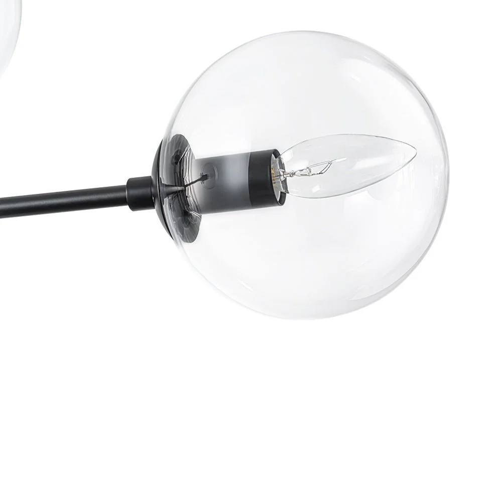 8-Light Linear Sputnik Clear Glass Bubble Chandelier - Image 24