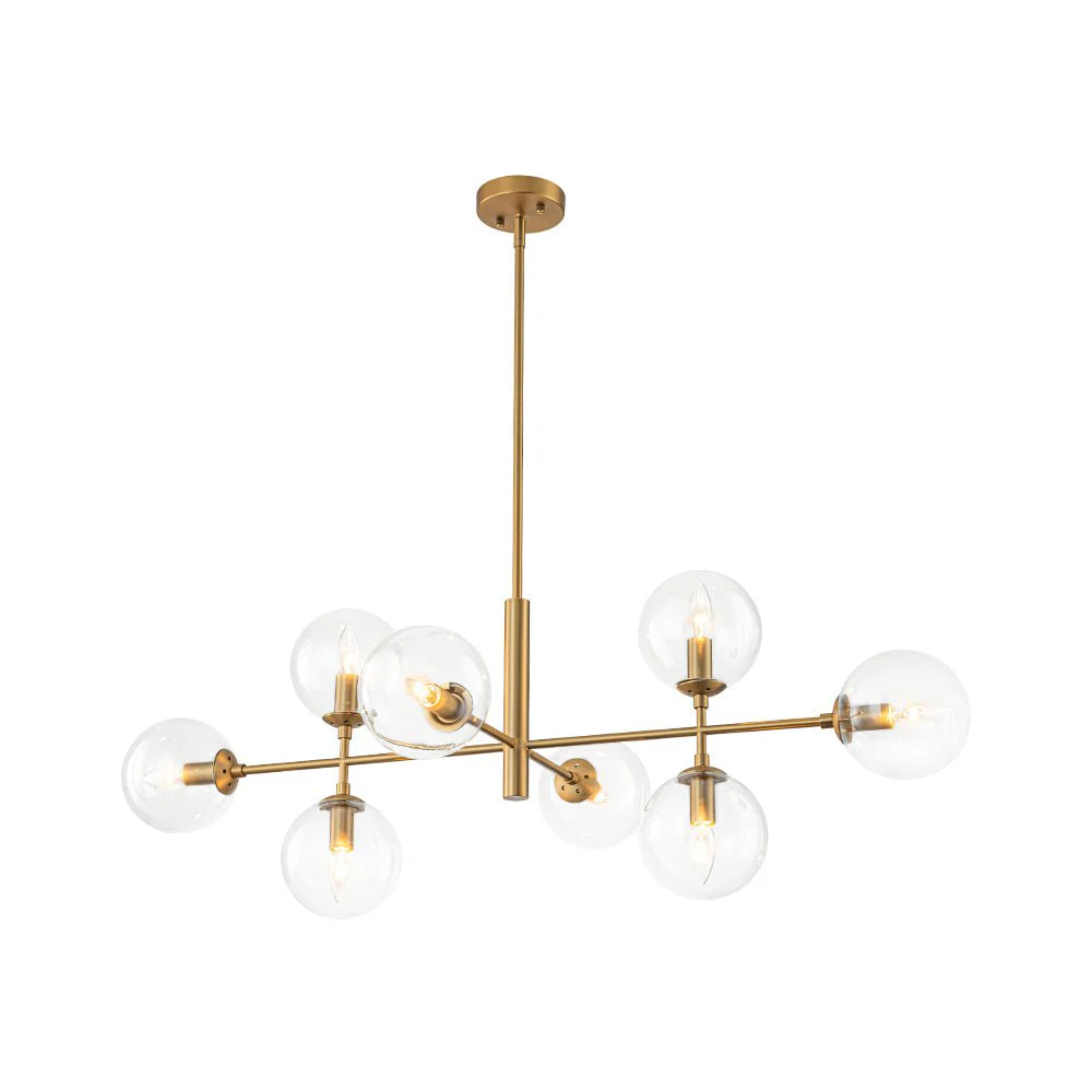 8-Light Linear Sputnik Clear Glass Bubble Chandelier - Image 5