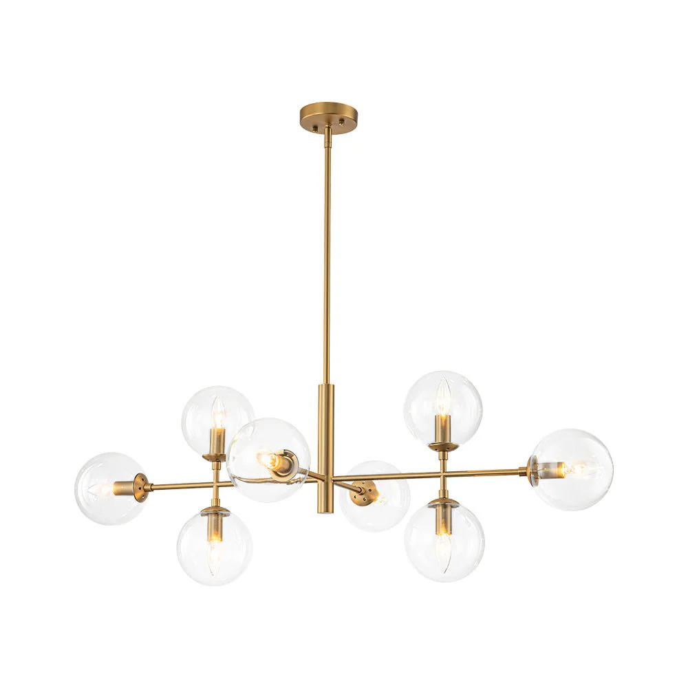 8-Light Linear Sputnik Clear Glass Bubble Chandelier - Image 6