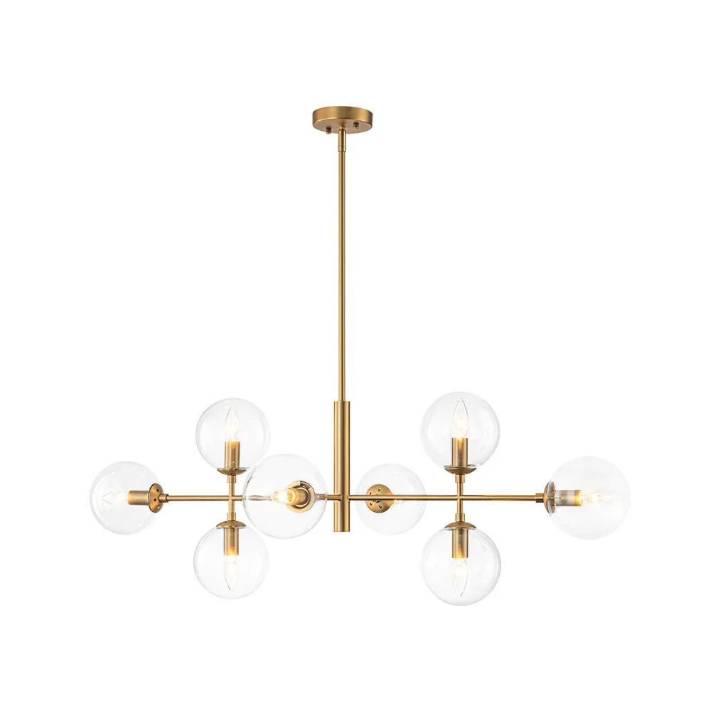 8-Light Linear Sputnik Clear Glass Bubble Chandelier - Image 7