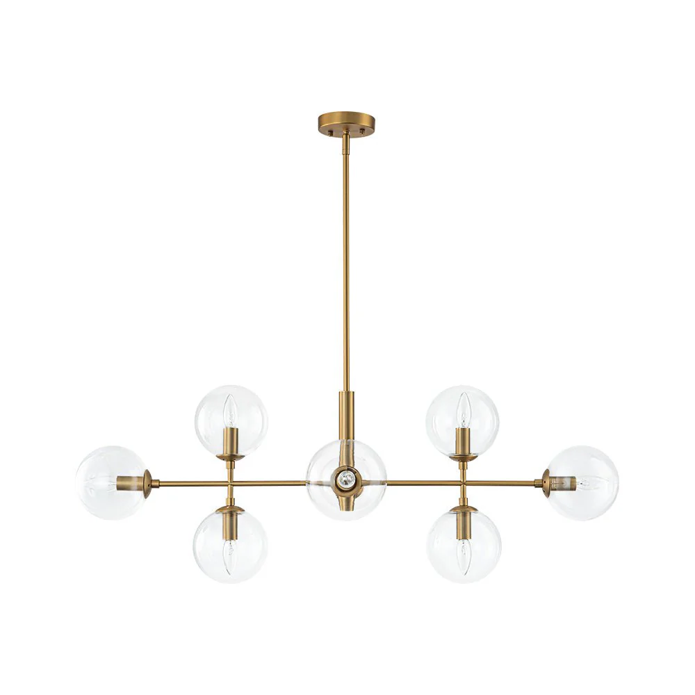 8-Light Linear Sputnik Clear Glass Bubble Chandelier - Image 9