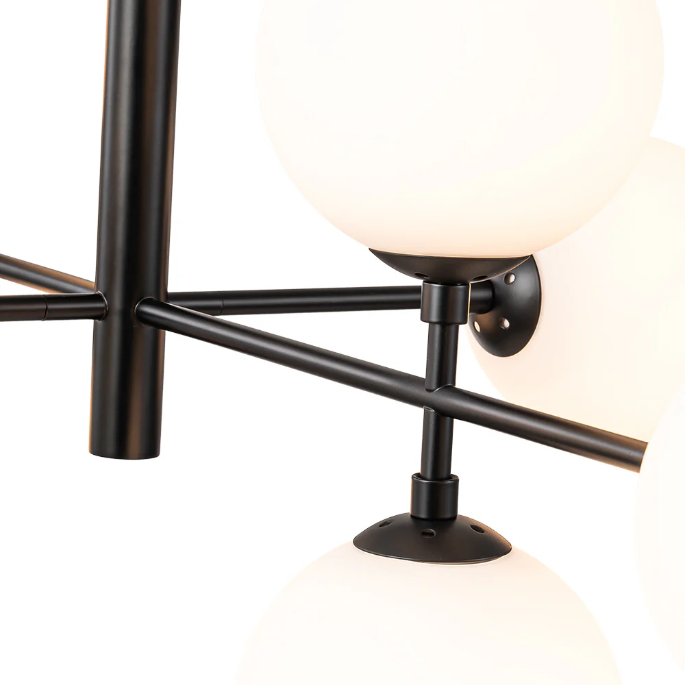 8-Light Linear Sputnik Frosted Glass Globe Chandelier  - Image 13