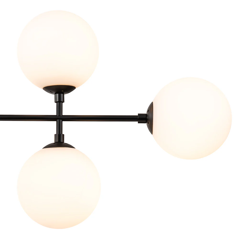 8-Light Linear Sputnik Frosted Glass Globe Chandelier  - Image 14