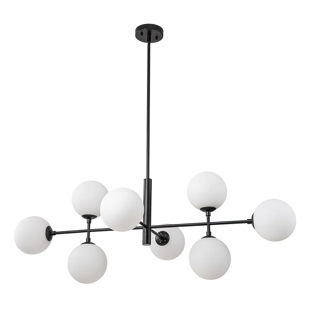 8-Light Linear Sputnik Frosted Glass Globe Chandelier  - Image 7