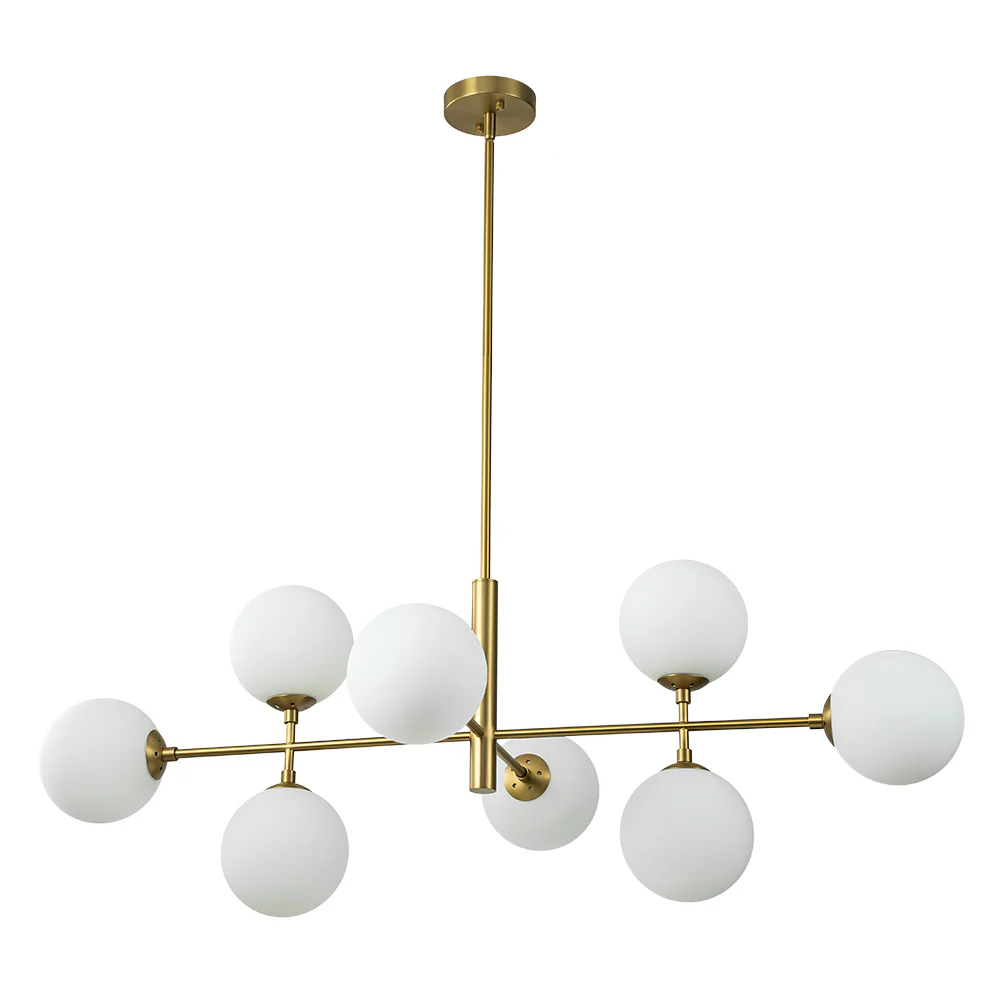 8-Light Linear Sputnik Frosted Glass Globe Chandelier  - Image 8