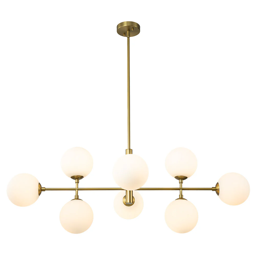 8-Light Linear Sputnik Frosted Glass Globe Chandelier  - Image 9