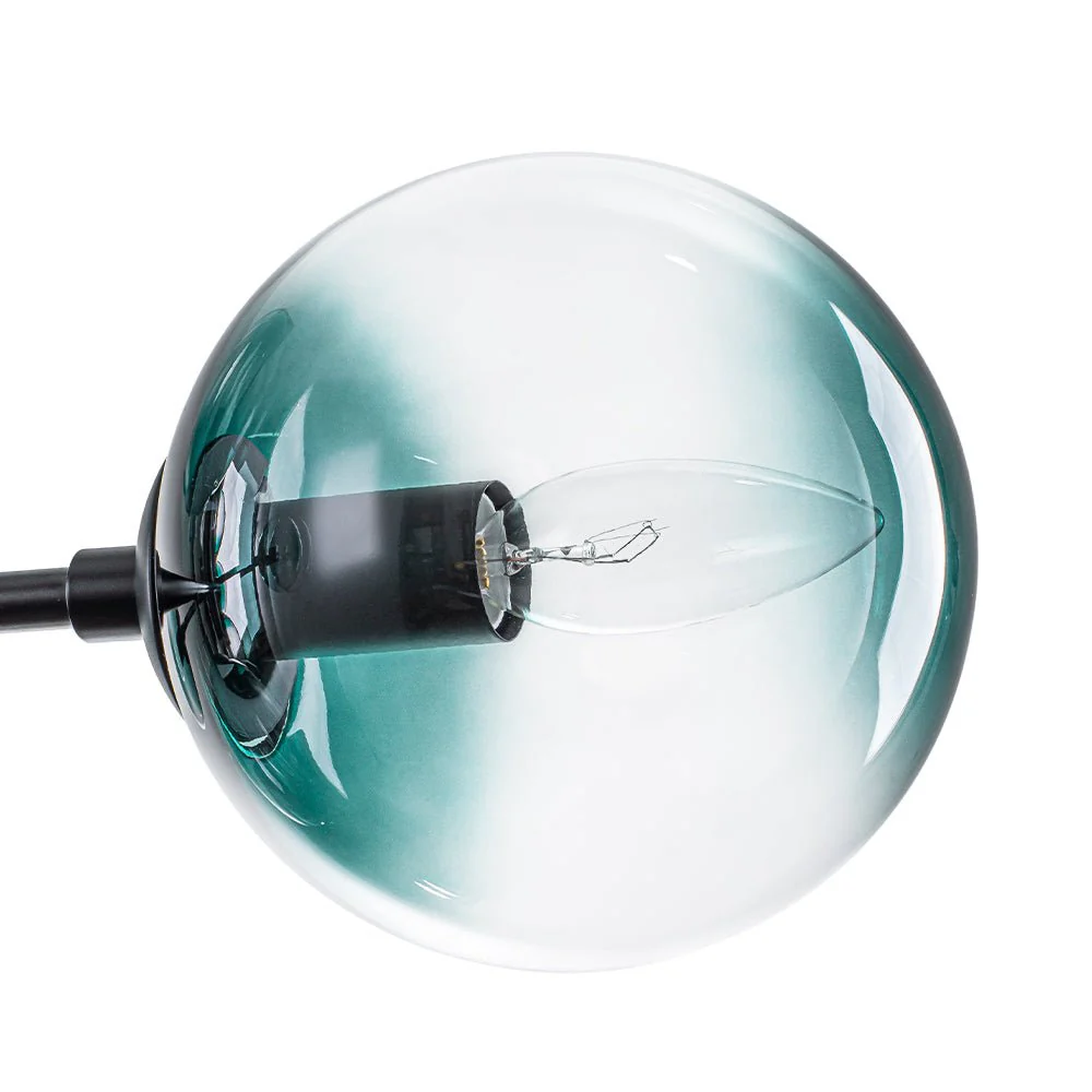 8-Light Linear Sputnik Tinted Blue Glass Bubble Chandelier - Image 24