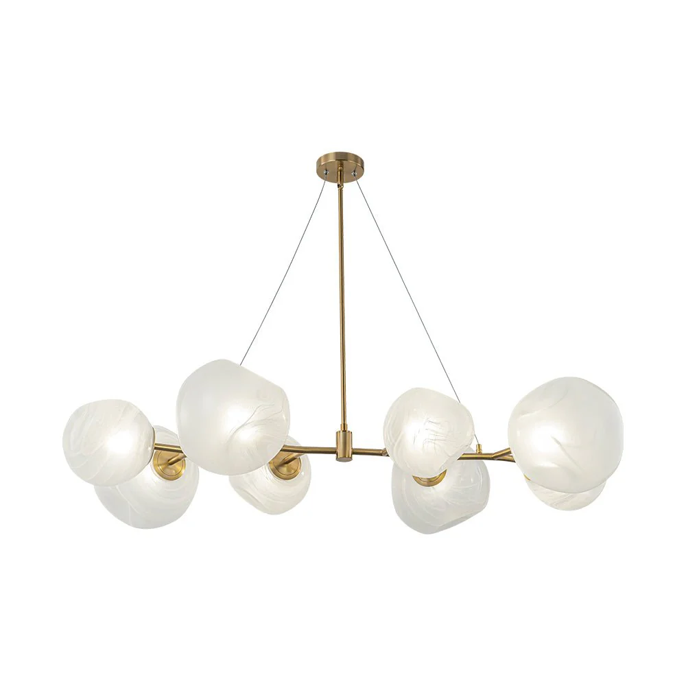 8-Light Opal Swirl Glass Globe Branch Island Chandelier - Image 13