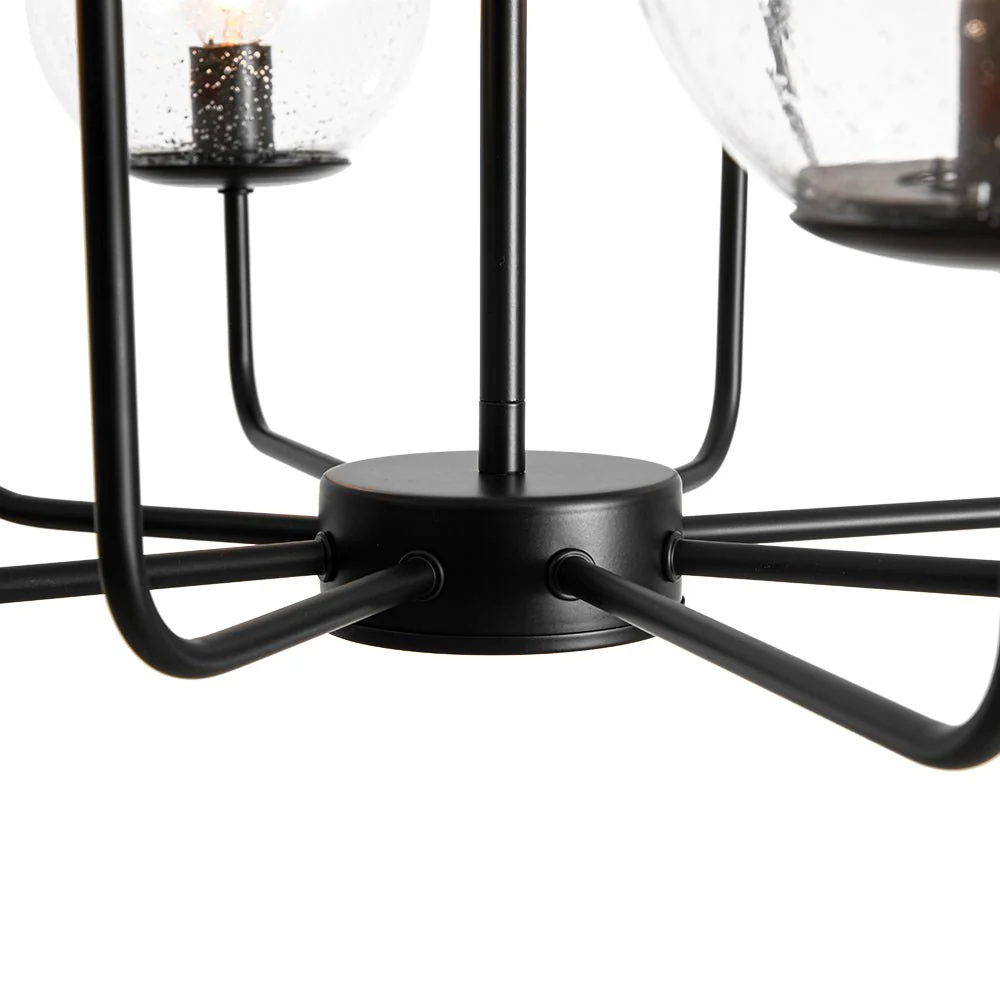 8-Light Seeded Glass Globe Round Sputnik Bubble Chandelier - Image 10