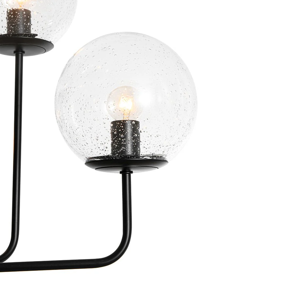 8-Light Seeded Glass Globe Round Sputnik Bubble Chandelier - Image 13