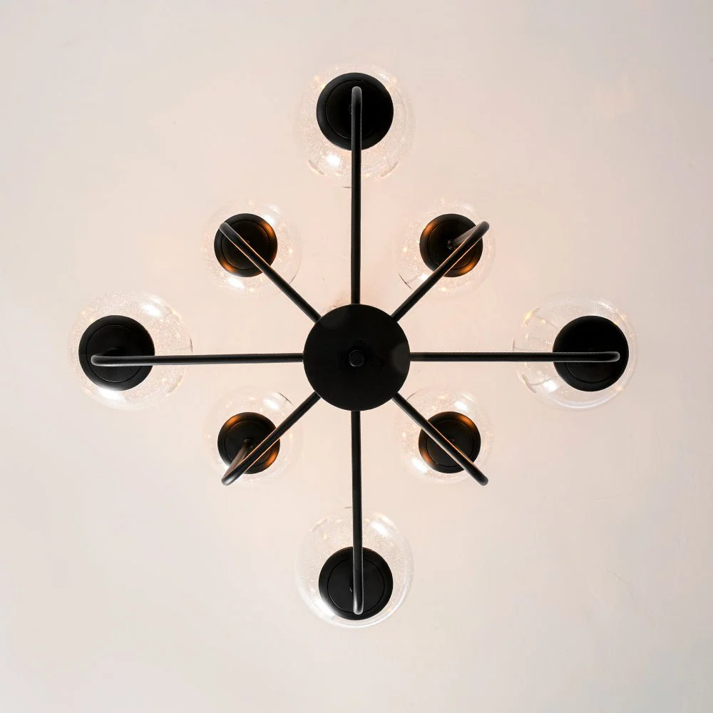 8-Light Seeded Glass Globe Round Sputnik Bubble Chandelier - Image 14