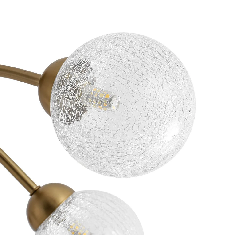 8-Light Textured Crackle Glass Globe Semi Flush Mount - Image 16