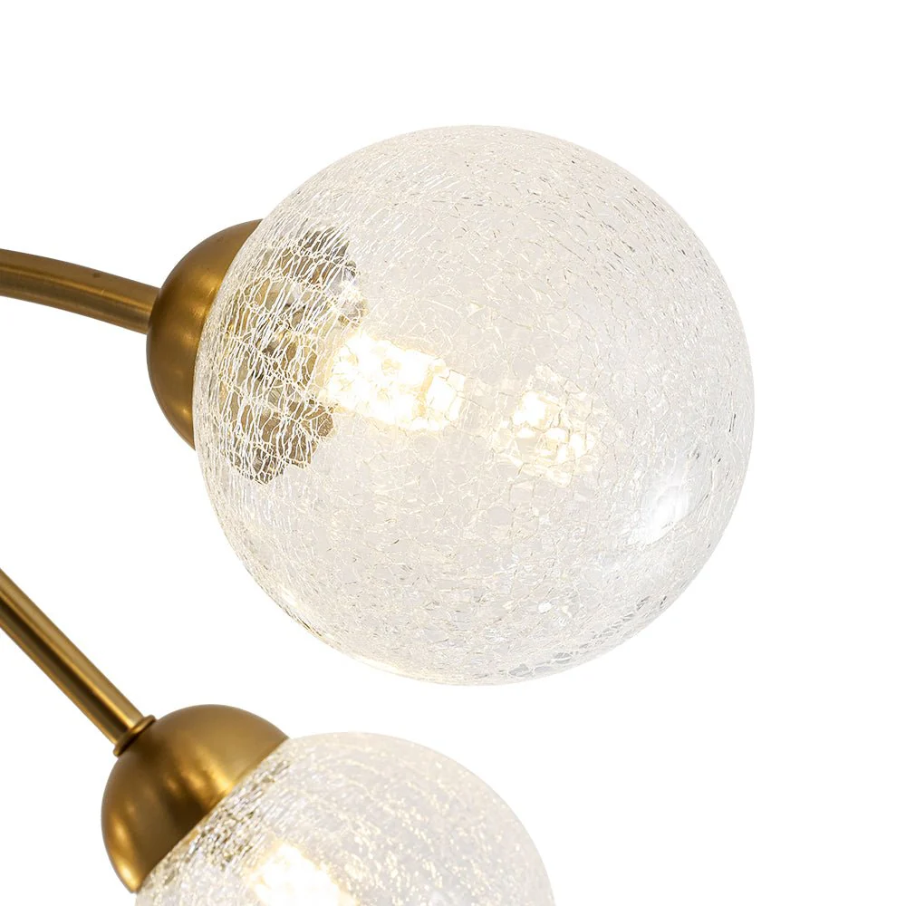 8-Light Textured Crackle Glass Globe Semi Flush Mount - Image 17