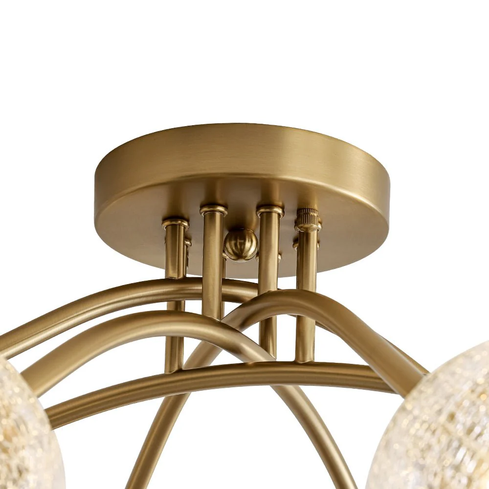 8-Light Textured Crackle Glass Globe Semi Flush Mount - Image 20