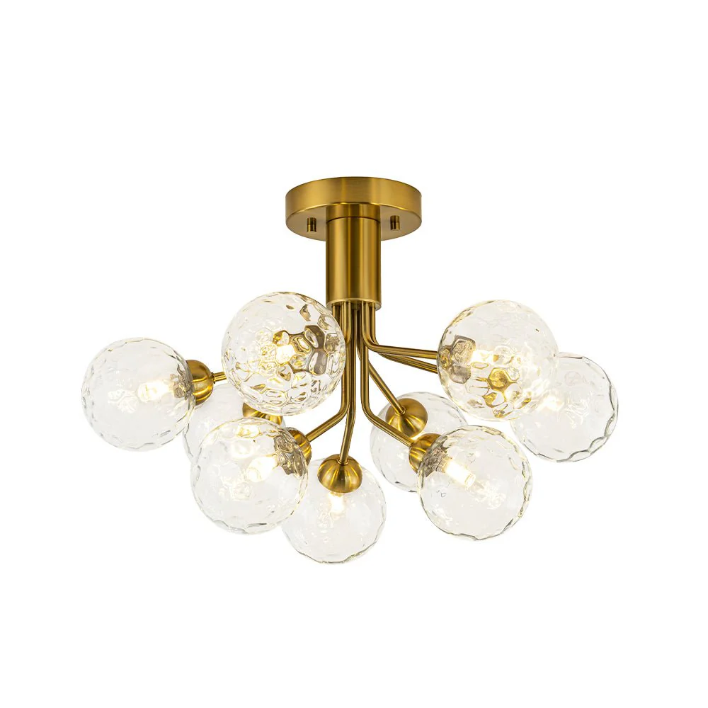9-Light Bloom Water Glass Globe Tiered Sputnik Ceiling Light - Image 10
