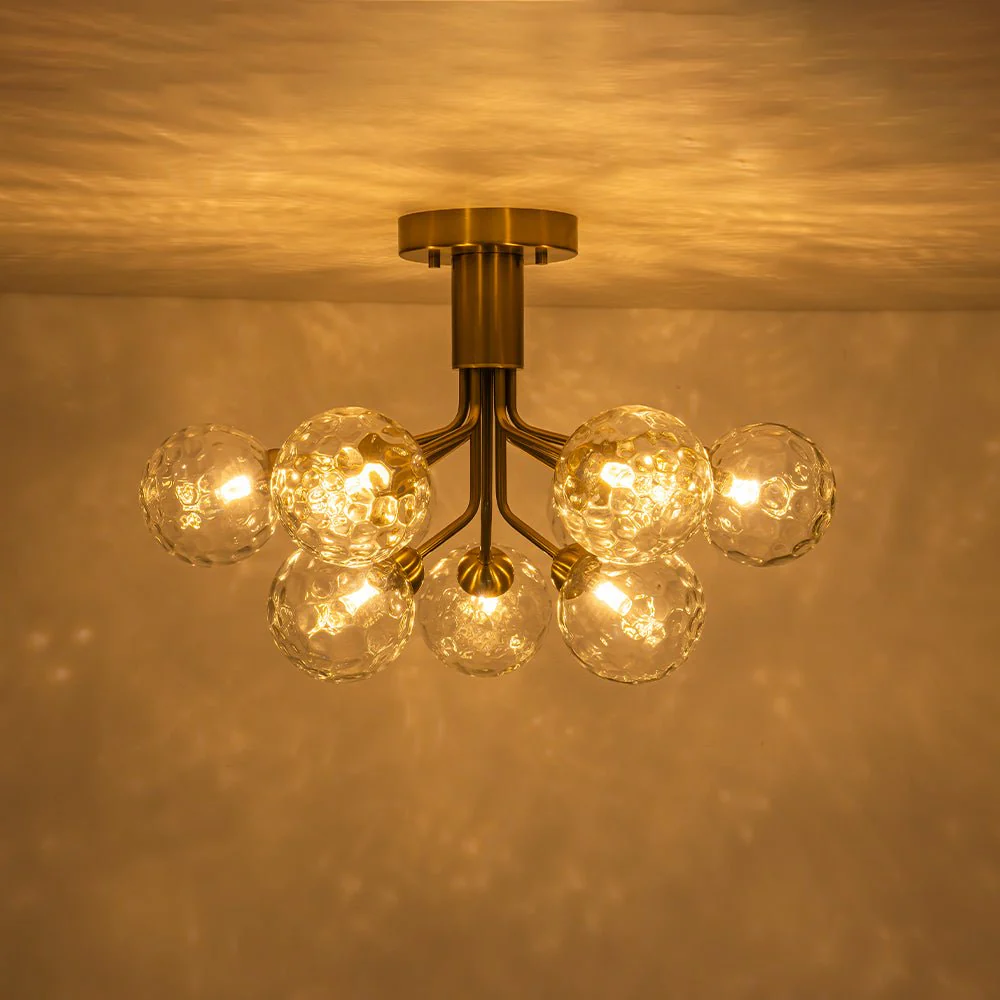 9-Light Bloom Water Glass Globe Tiered Sputnik Ceiling Light - Image 12