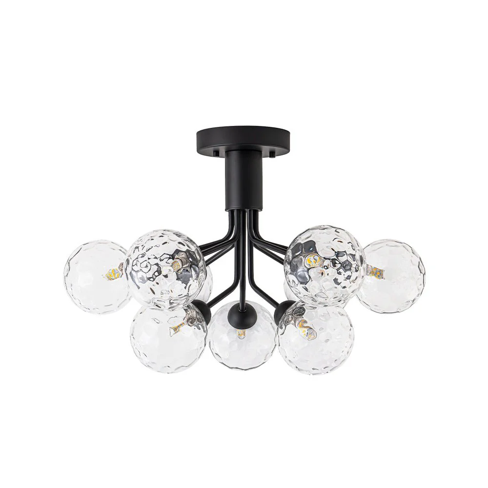 9-Light Bloom Water Glass Globe Tiered Sputnik Ceiling Light - Image 17