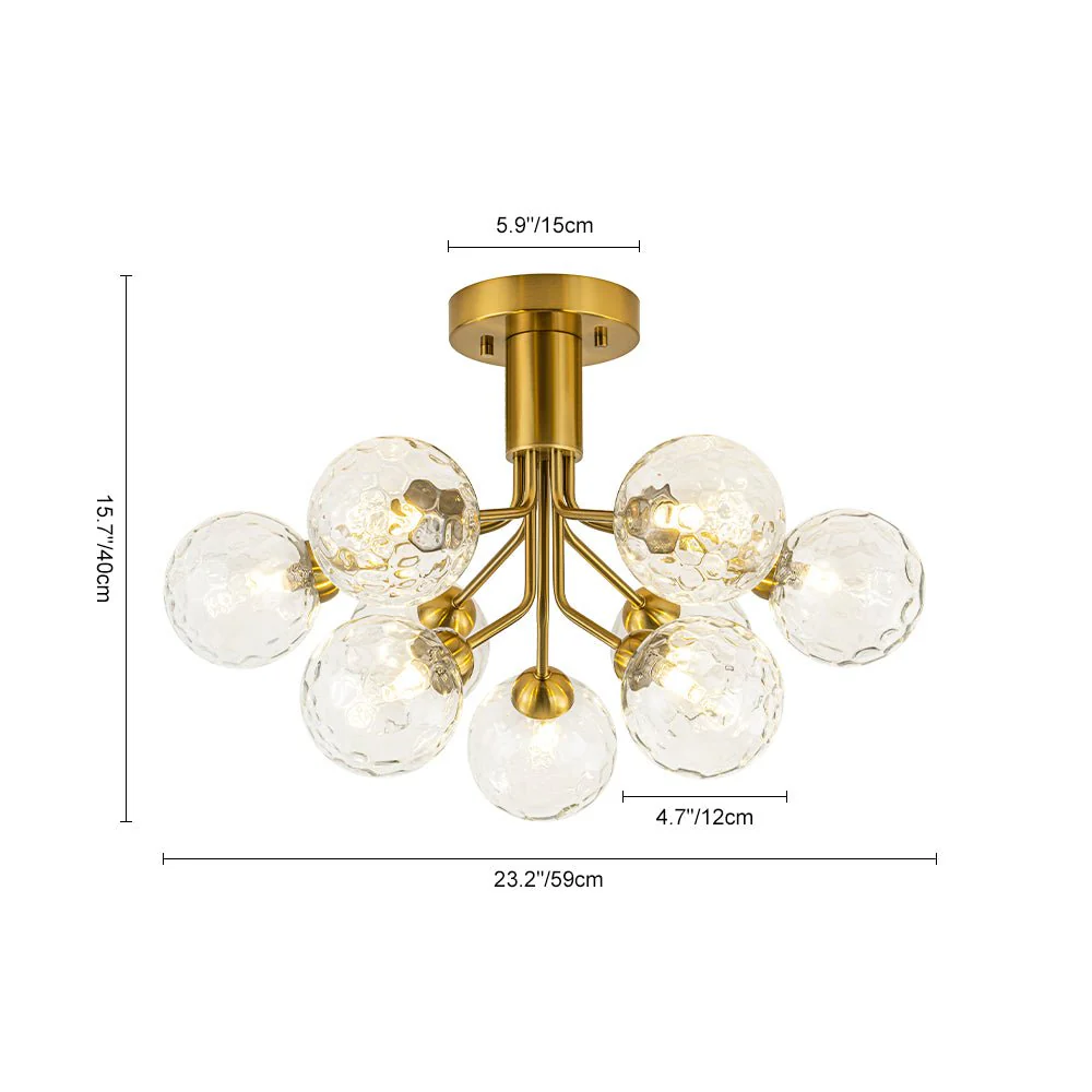 9-Light Bloom Water Glass Globe Tiered Sputnik Ceiling Light - Image 19