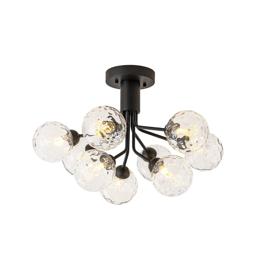 9-Light Bloom Water Glass Globe Tiered Sputnik Ceiling Light - Image 22