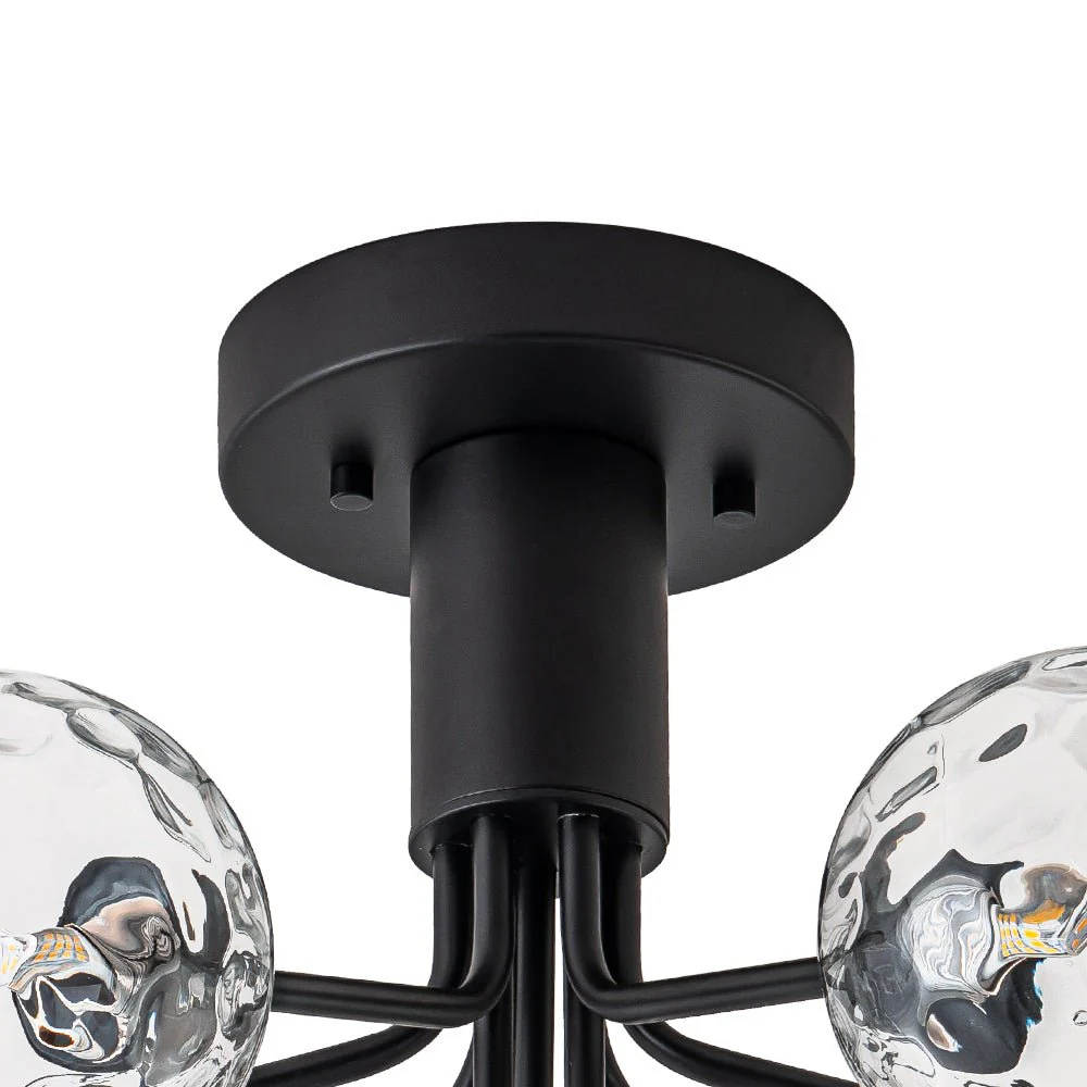 9-Light Bloom Water Glass Globe Tiered Sputnik Ceiling Light - Image 25