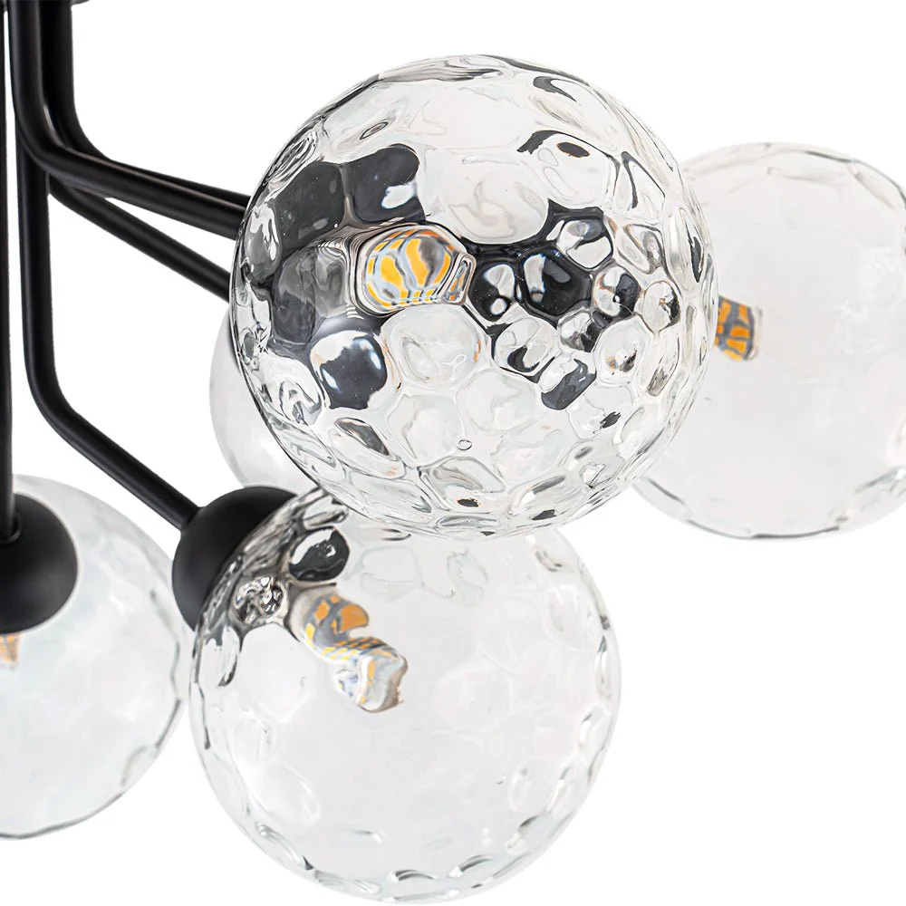9-Light Bloom Water Glass Globe Tiered Sputnik Ceiling Light - Image 26