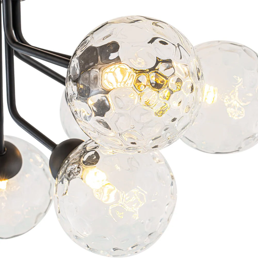 9-Light Bloom Water Glass Globe Tiered Sputnik Ceiling Light - Image 27
