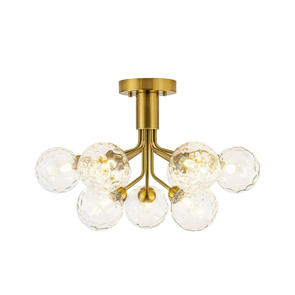 9-Light Bloom Water Glass Globe Tiered Sputnik Ceiling Light - Image 5