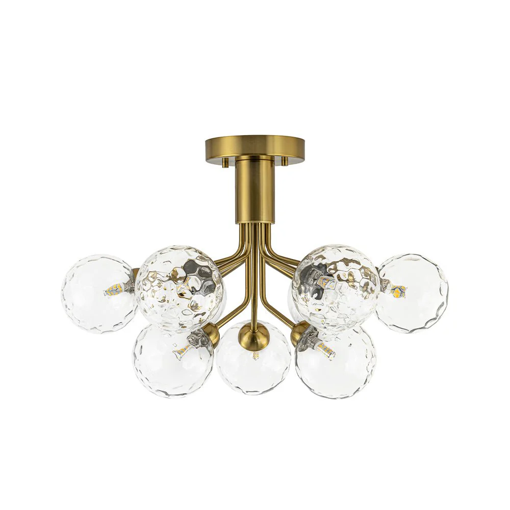 9-Light Bloom Water Glass Globe Tiered Sputnik Ceiling Light - Image 6