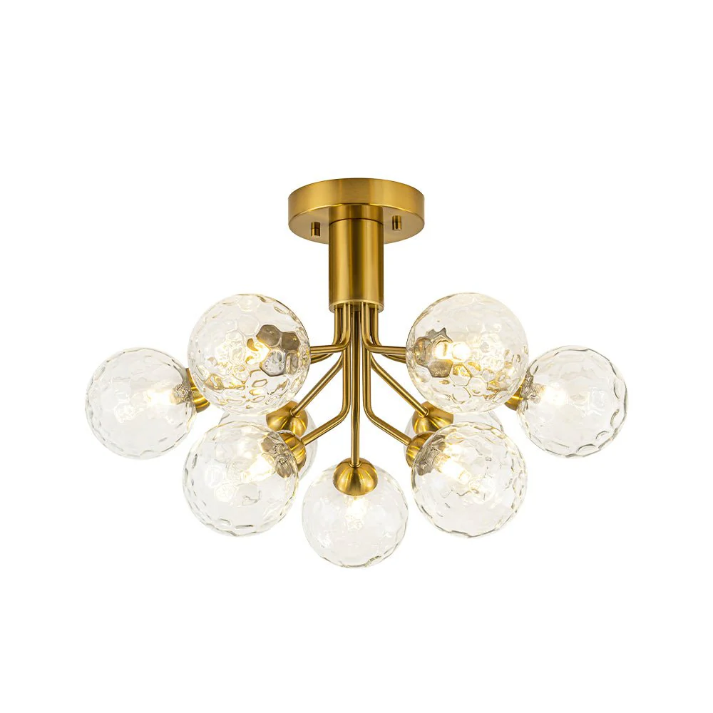 9-Light Bloom Water Glass Globe Tiered Sputnik Ceiling Light - Image 7