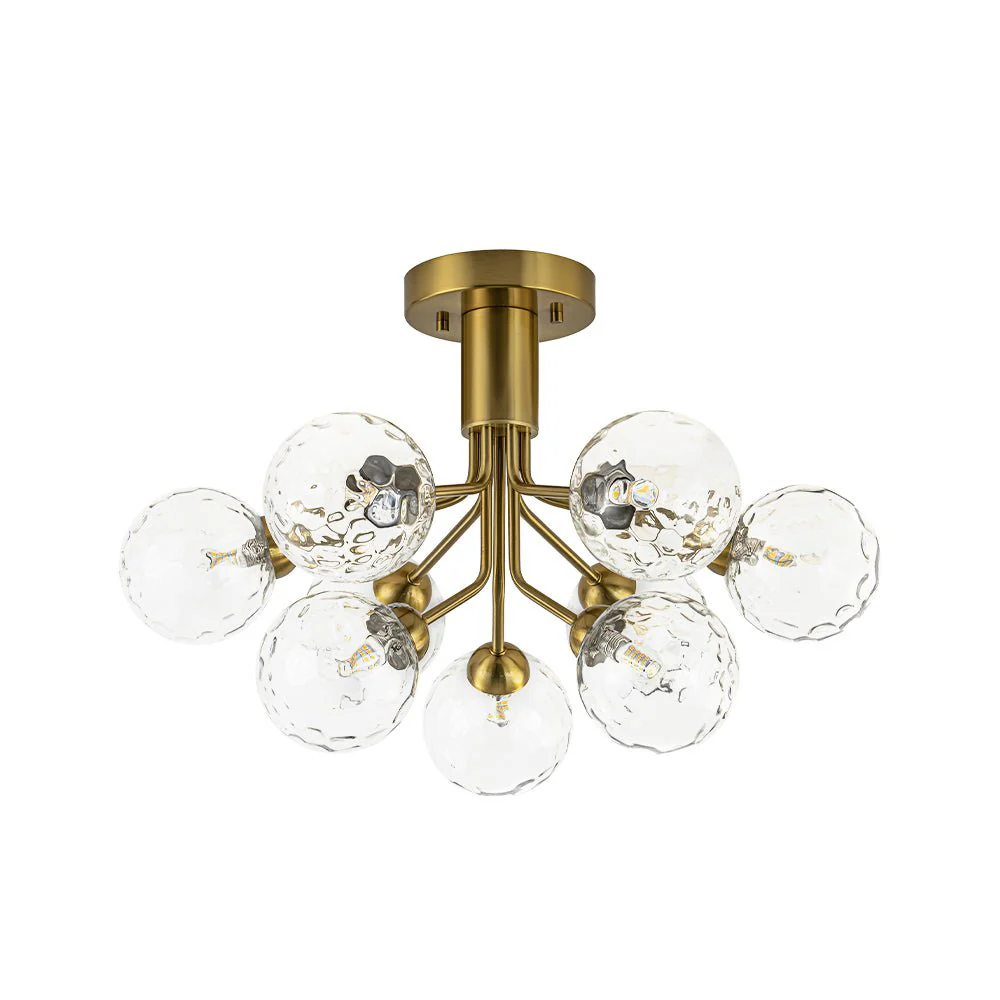 9-Light Bloom Water Glass Globe Tiered Sputnik Ceiling Light - Image 8
