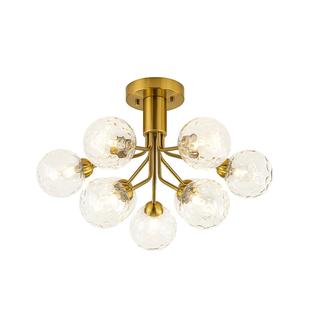 9-Light Bloom Water Glass Globe Tiered Sputnik Ceiling Light - Image 9