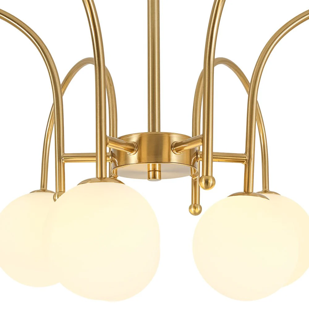9-Light Goose Arm Opal Glass Bubble Tiered Chandelier - Image 13