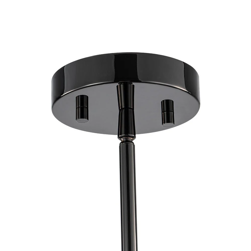 9-Light Hammered Smoked Glass Bubble Black Sputnik Chandelier - Image 16