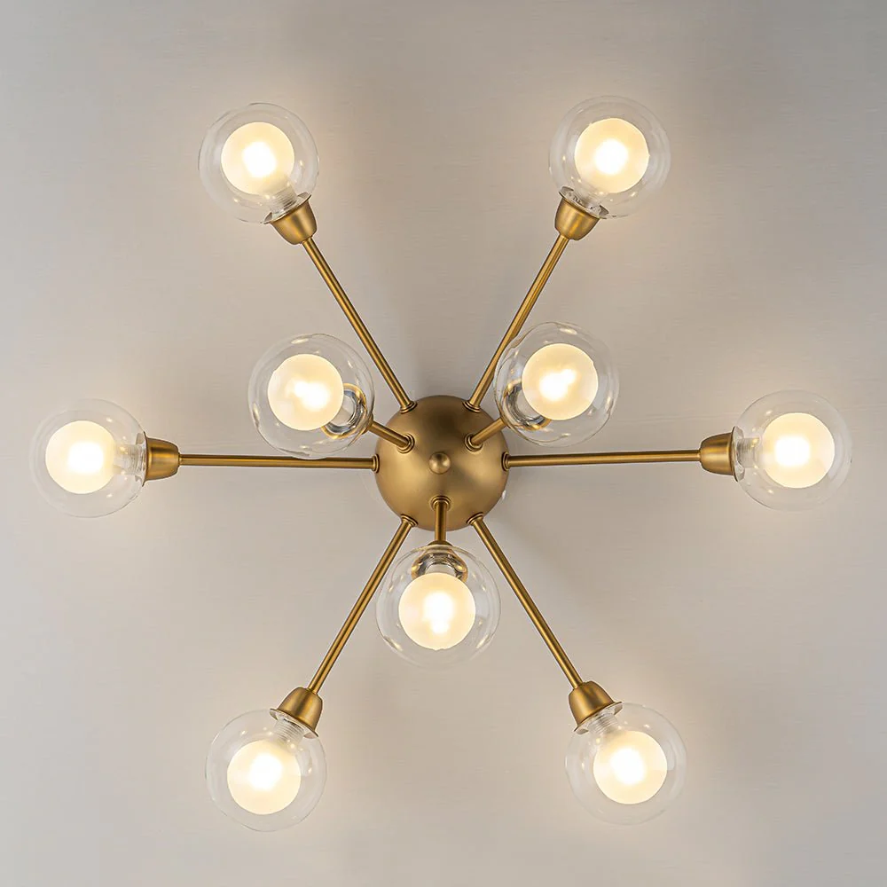9-Light Layered Glass Bubble Sputnik Semi Flush Chandelier - Image 13