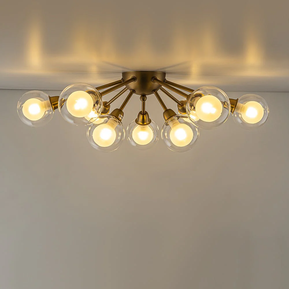 9-Light Layered Glass Bubble Sputnik Semi Flush Chandelier - Image 14