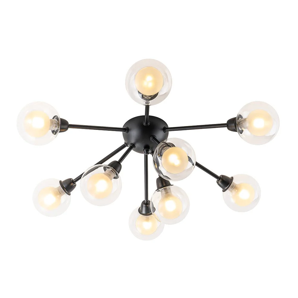 9-Light Layered Glass Bubble Sputnik Semi Flush Chandelier - Image 20