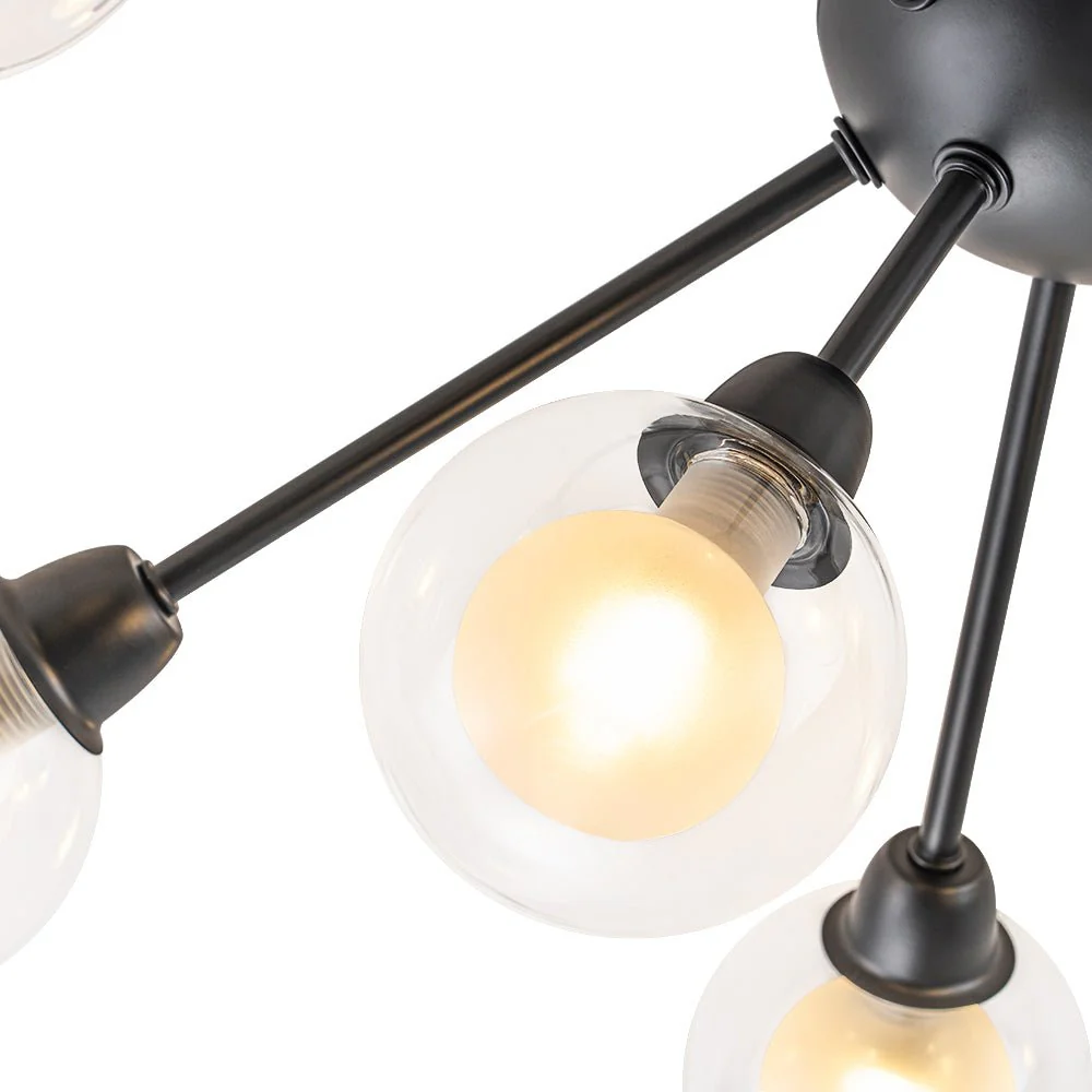 9-Light Layered Glass Bubble Sputnik Semi Flush Chandelier - Image 23
