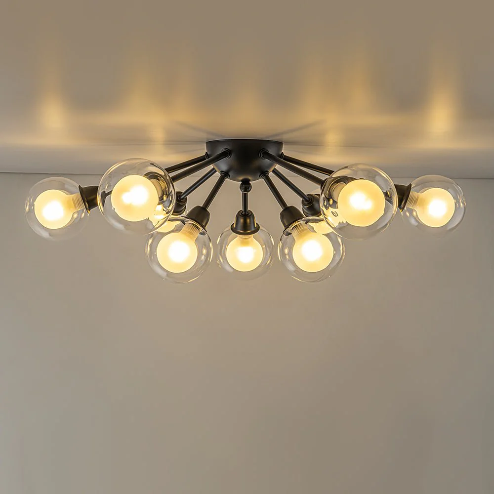 9-Light Layered Glass Bubble Sputnik Semi Flush Chandelier - Image 28
