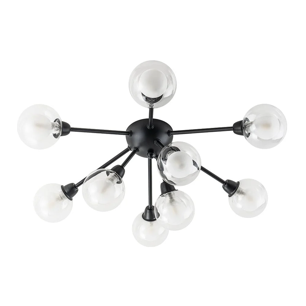 9-Light Layered Glass Bubble Sputnik Semi Flush Chandelier - Image 30