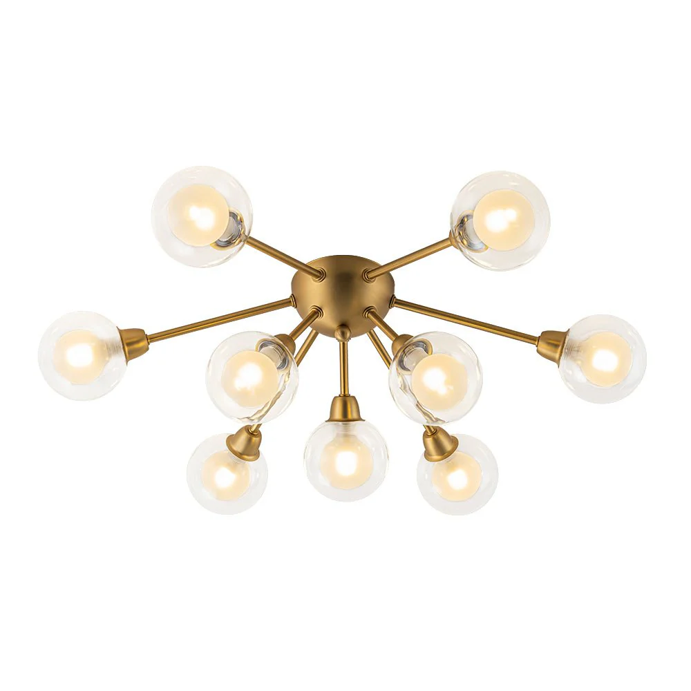 9-Light Layered Glass Bubble Sputnik Semi Flush Chandelier - Image 5