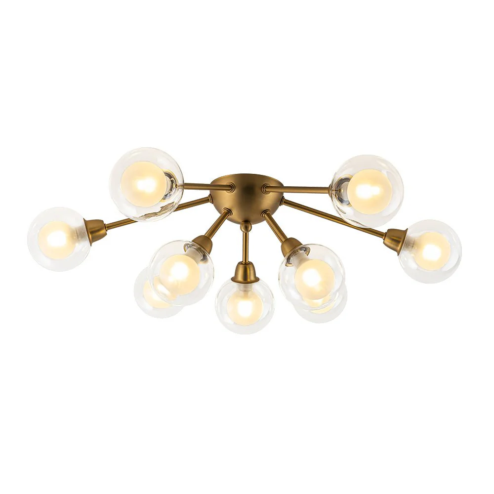 9-Light Layered Glass Bubble Sputnik Semi Flush Chandelier - Image 7