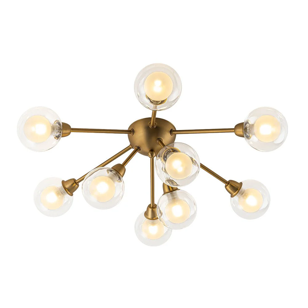 9-Light Layered Glass Bubble Sputnik Semi Flush Chandelier - Image 8