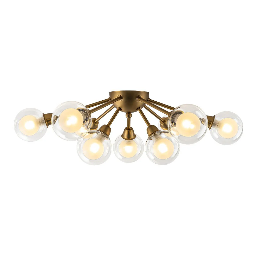 9-Light Layered Glass Bubble Sputnik Semi Flush Chandelier - Image 9