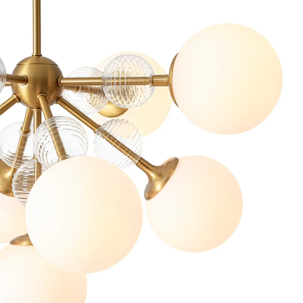 9-Light Tiered Sputnik Glass Globe Bubble Chandelier - Image 15