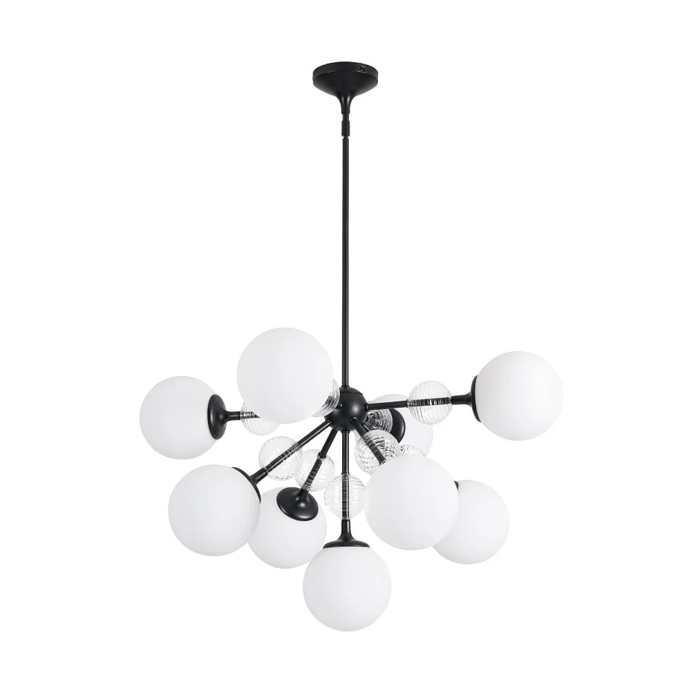 9-Light Tiered Sputnik Glass Globe Bubble Chandelier - Image 18