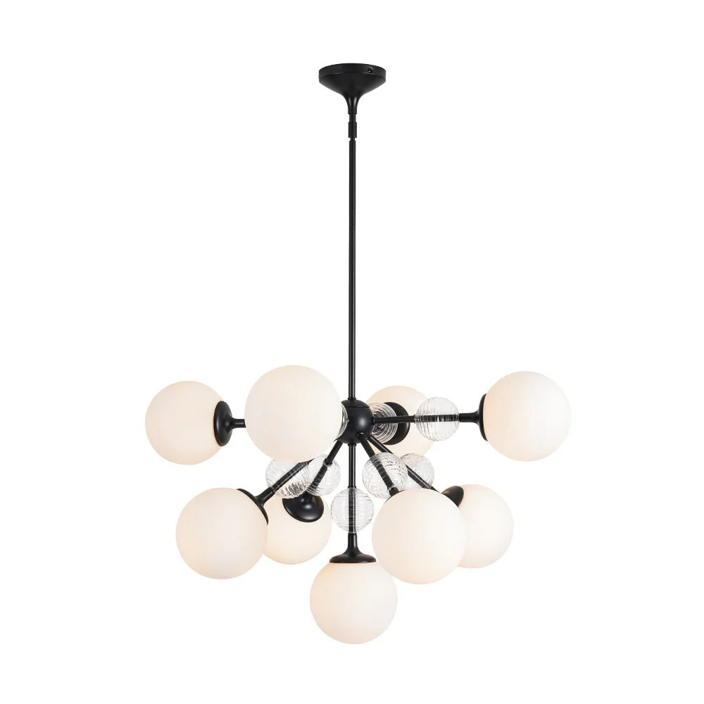 9-Light Tiered Sputnik Glass Globe Bubble Chandelier - Image 20