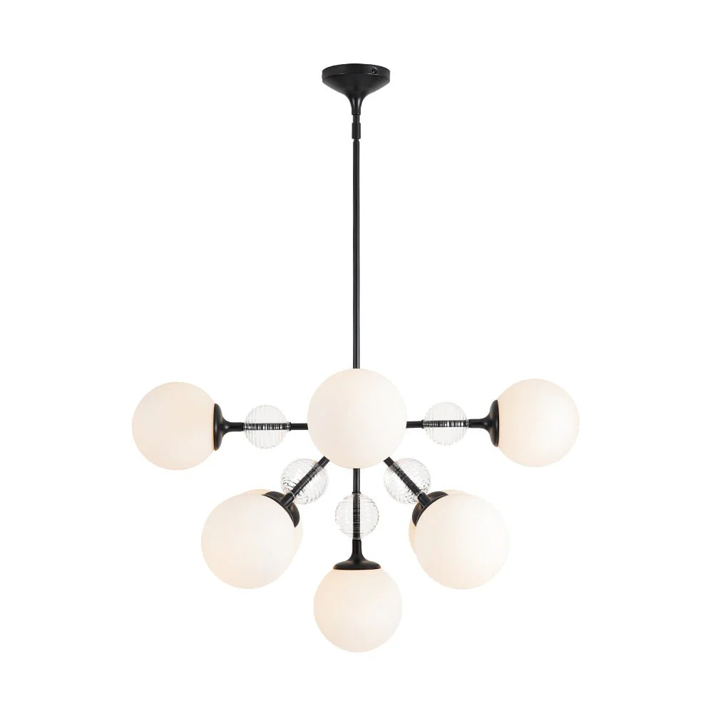 9-Light Tiered Sputnik Glass Globe Bubble Chandelier - Image 21