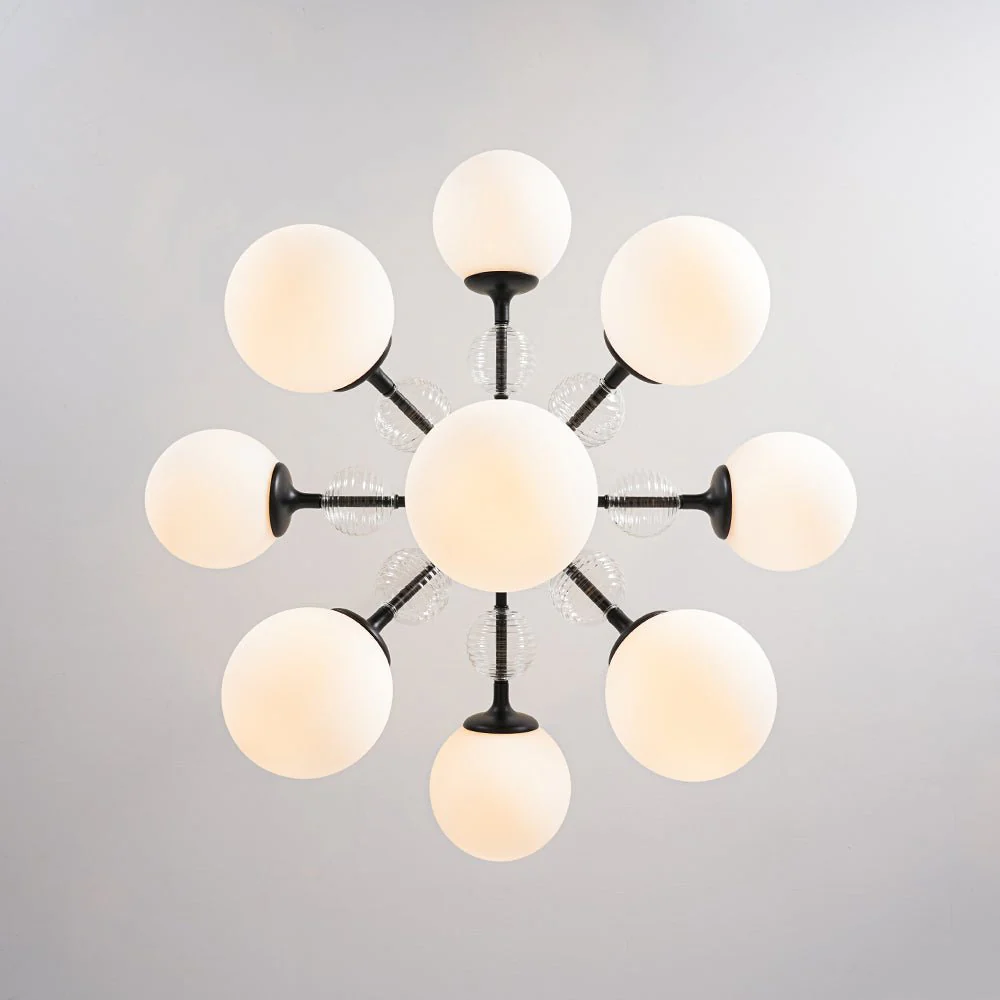 9-Light Tiered Sputnik Glass Globe Bubble Chandelier - Image 22